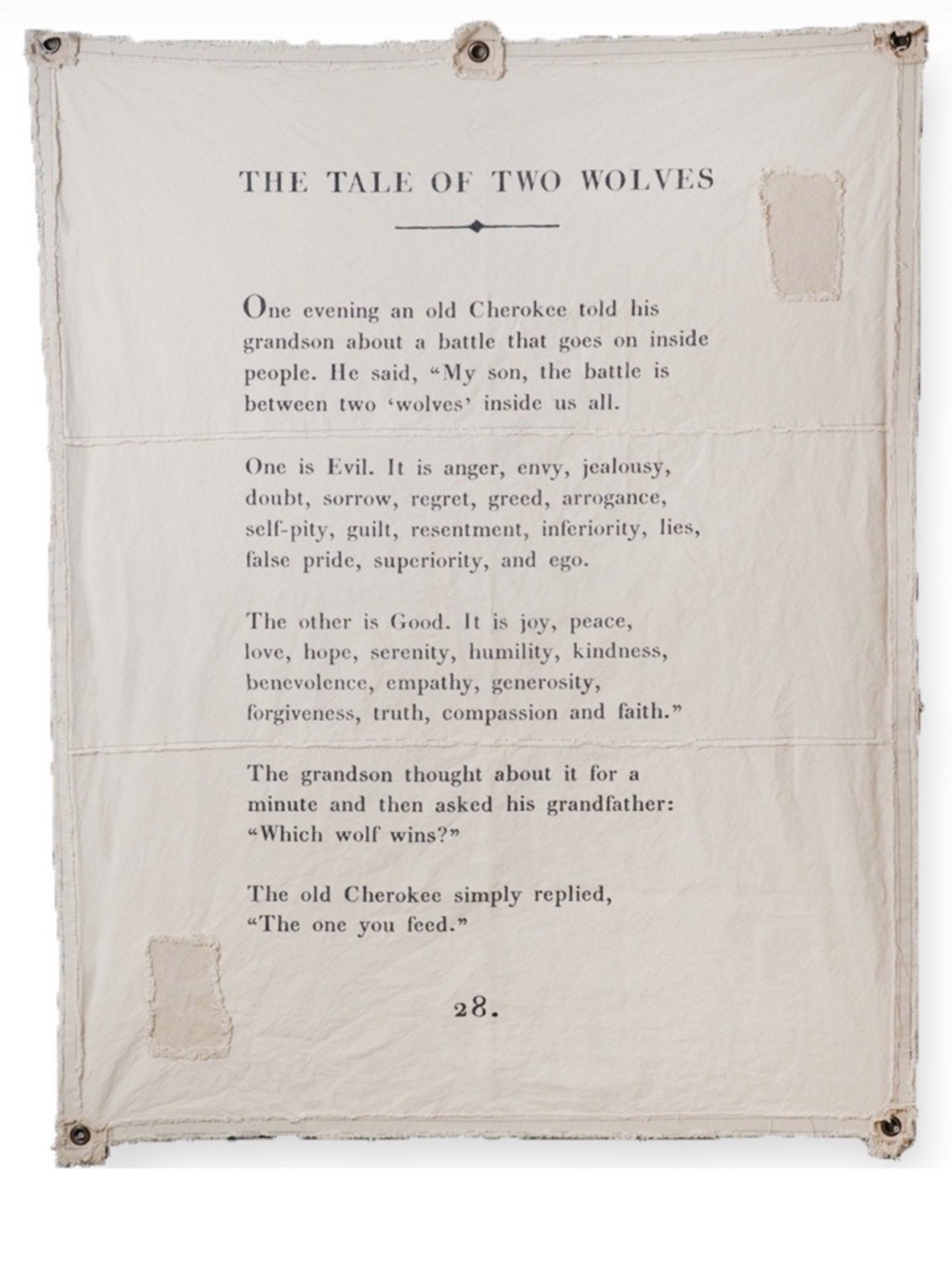 Sugarboo & Co tapestry large The Tale of Two Wolves Wall Hanging